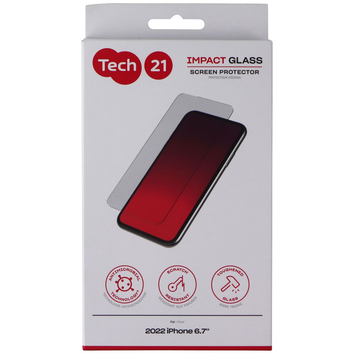 Tech21 Impact Glass Screen Protector for Apple iPhone 14 Plus - Clear Cell Phone - Screen Protectors Tech21 - Simple Cell Bulk Wholesale Pricing - USA Seller