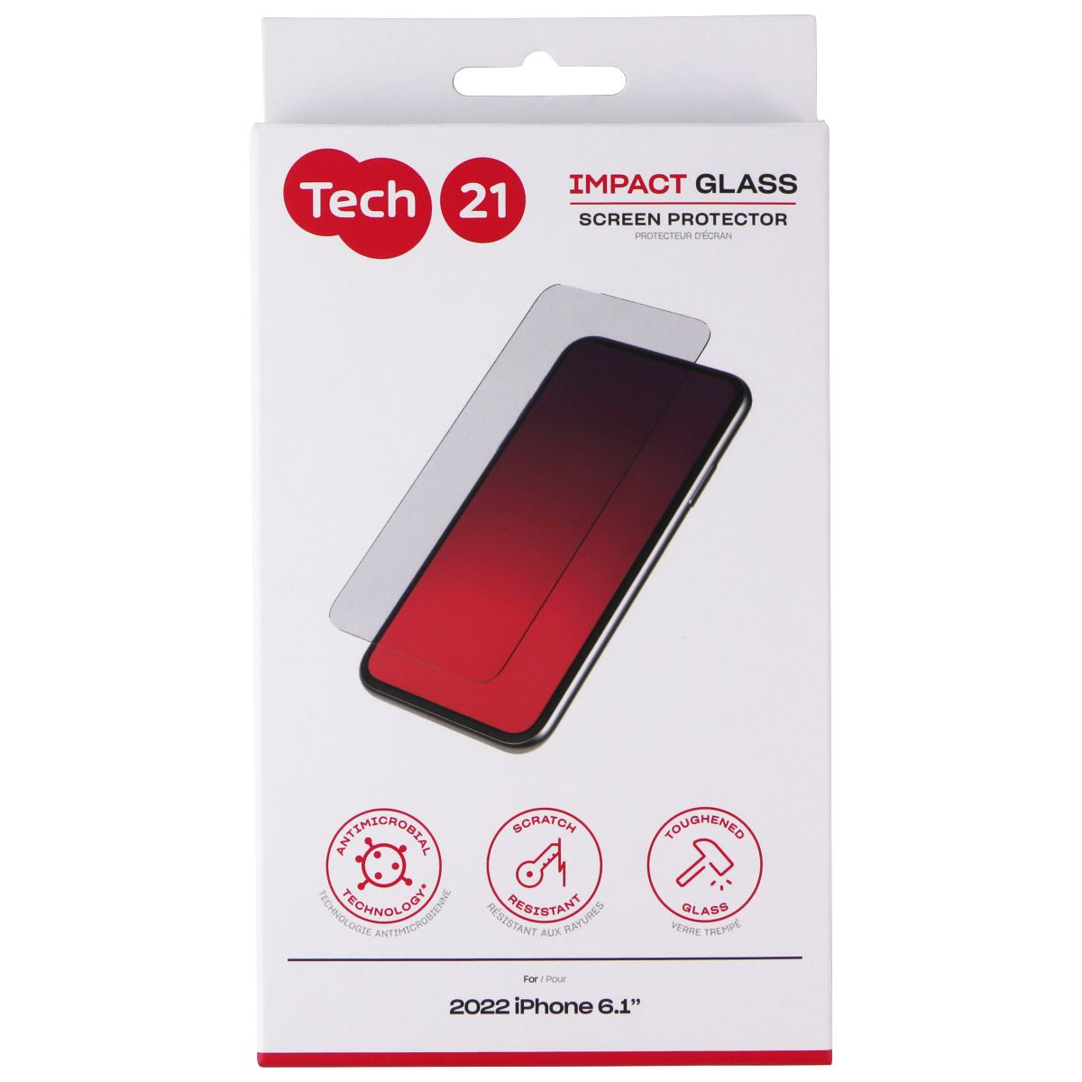 Tech21 Impact Glass Screen Protector for Apple iPhone 14 - Clear Cell Phone - Screen Protectors Tech21 - Simple Cell Bulk Wholesale Pricing - USA Seller