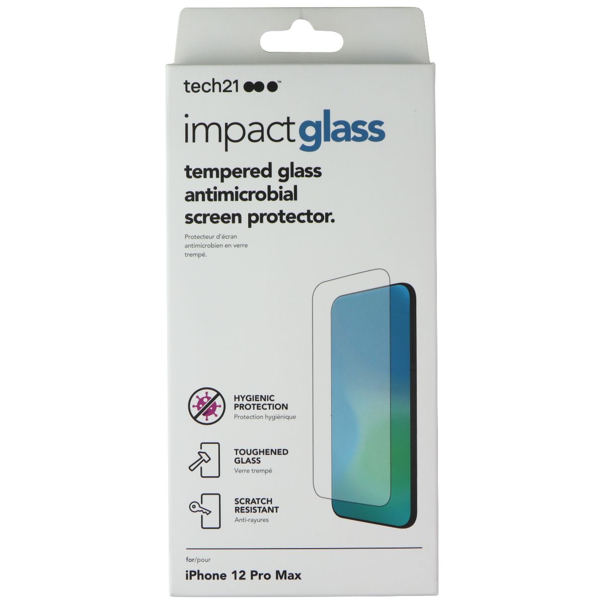 Tech21 ImpactGlass Screen Protector for Apple iPhone 12 Pro Max Cell Phone - Screen Protectors Tech21 - Simple Cell Bulk Wholesale Pricing - USA Seller