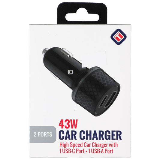 TEKYA 43W Dual Port (USB-A + USB-C) Car Charger - Black