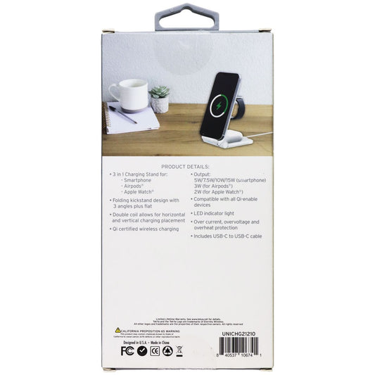 Tekya QiTek StandMax (15W) 3-in-1 Foldable Fast Wireless Charge Stand - White Cell Phone - Chargers & Cradles TekYa - Simple Cell Bulk Wholesale Pricing - USA Seller