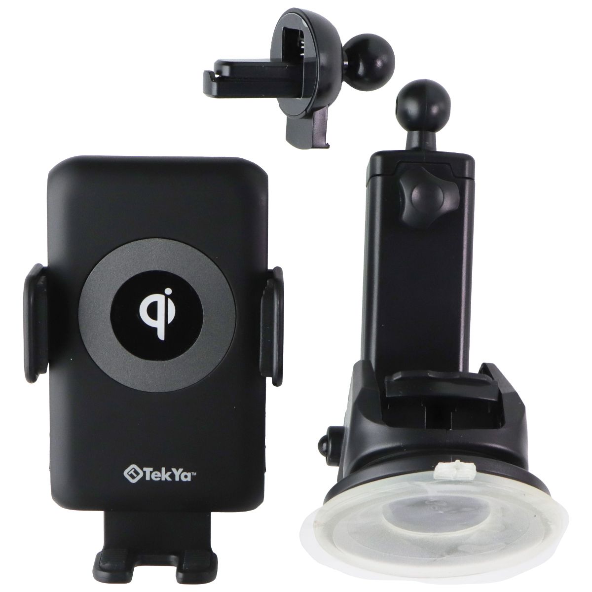 Auto-Tek Smart Charge Car Mount with Qi Charging - Black (UNICHG18774) Cell Phone - Chargers & Cradles TekYa - Simple Cell Bulk Wholesale Pricing - USA Seller