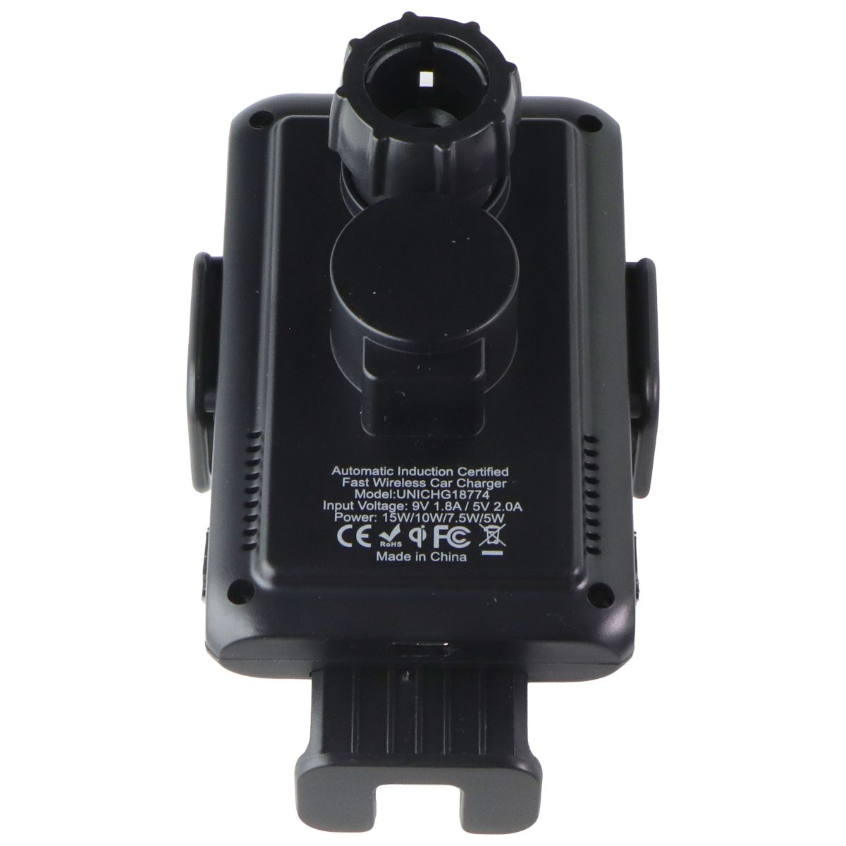 Auto-Tek Smart Charge Car Mount with Qi Charging - Black (UNICHG18774) Cell Phone - Chargers & Cradles TekYa - Simple Cell Bulk Wholesale Pricing - USA Seller