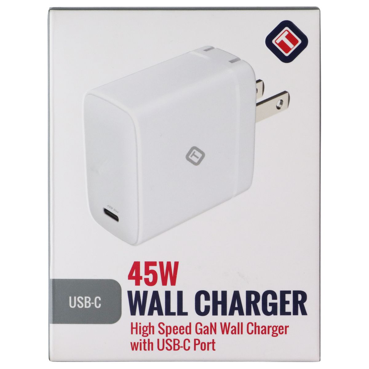 TekYa (45W) High Speed GaN Wall Charger with USB-C Port - Black