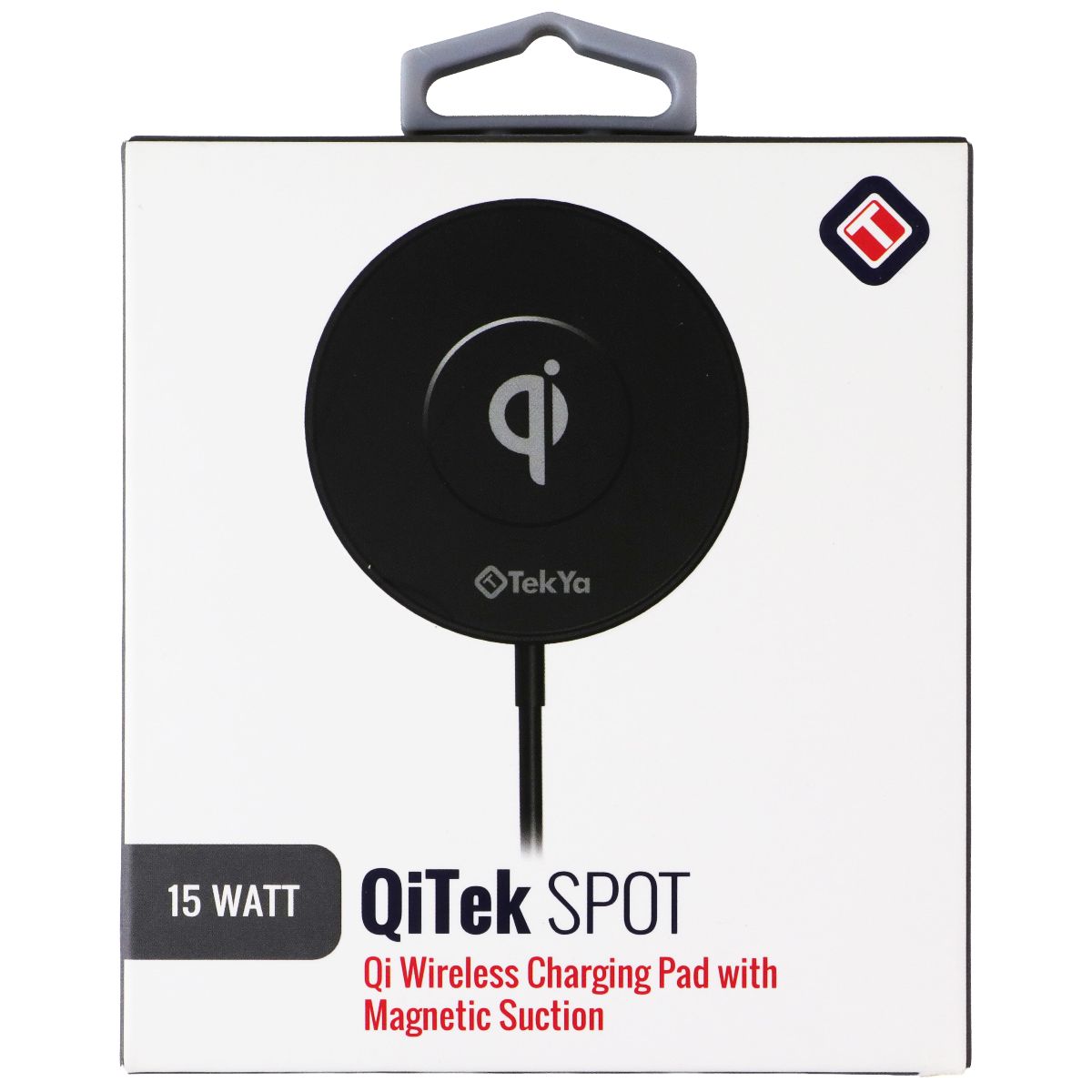 TekYa (15W) QiTek Spot Qi Wireless Charging Pad with Magnetic Suction - Black