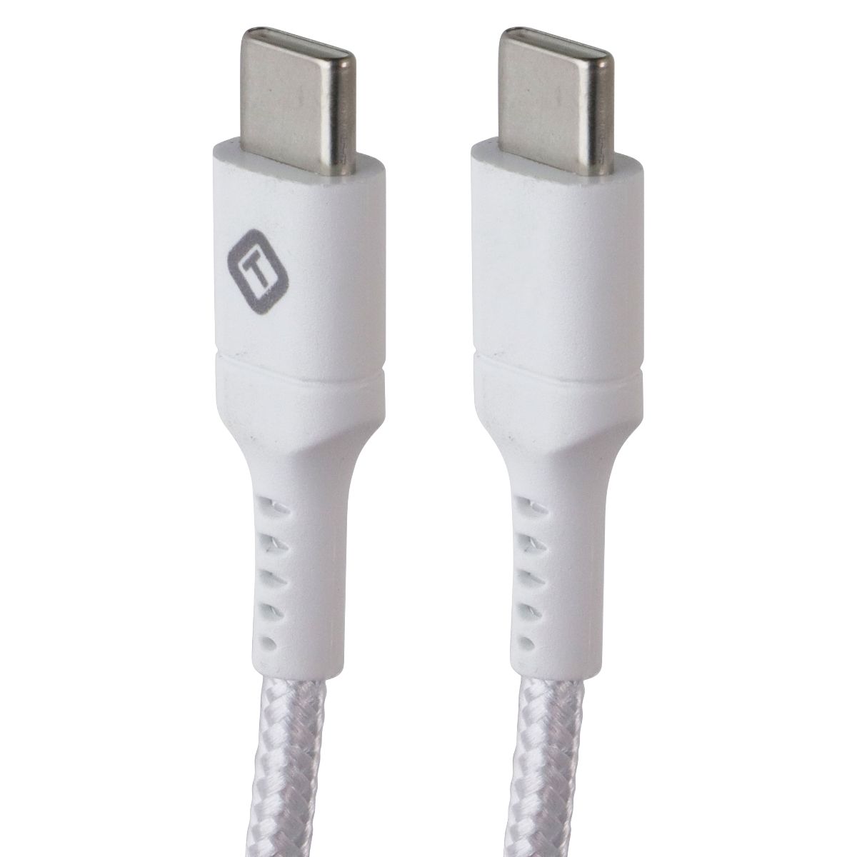 TekYa (6-Foot) Braided Cable - Power Delivery USB-C to USB-C - White