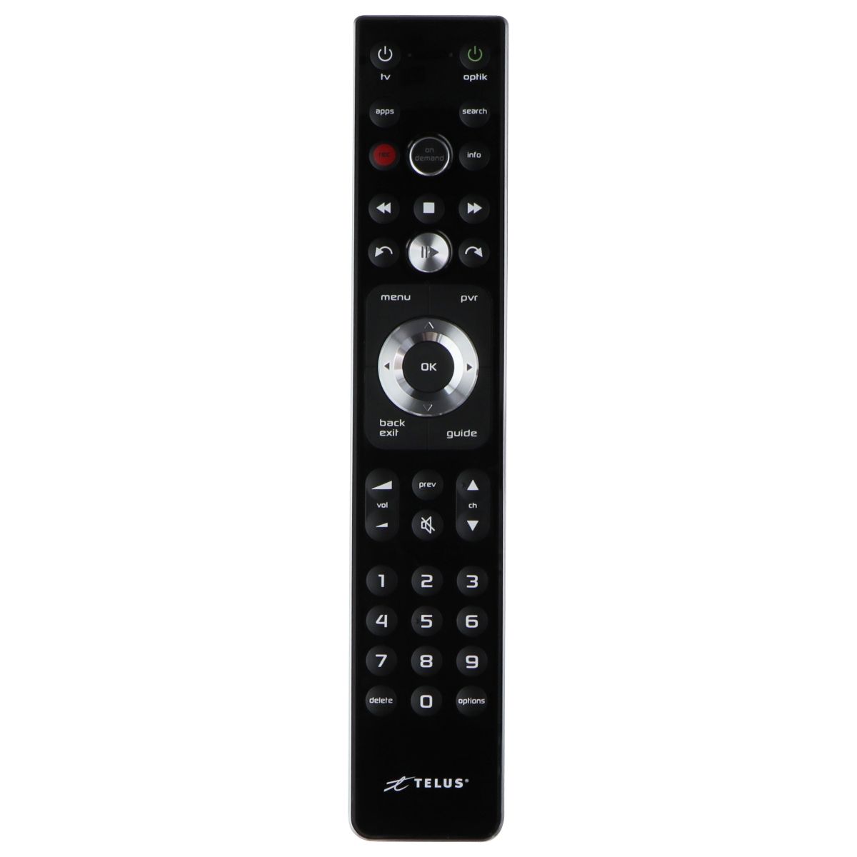 Replacement TELUS Optik TV Slimline Remote Control - Black (2774) TV, Video & Audio Accessories - Remote Controls Telus    - Simple Cell Bulk Wholesale Pricing - USA Seller