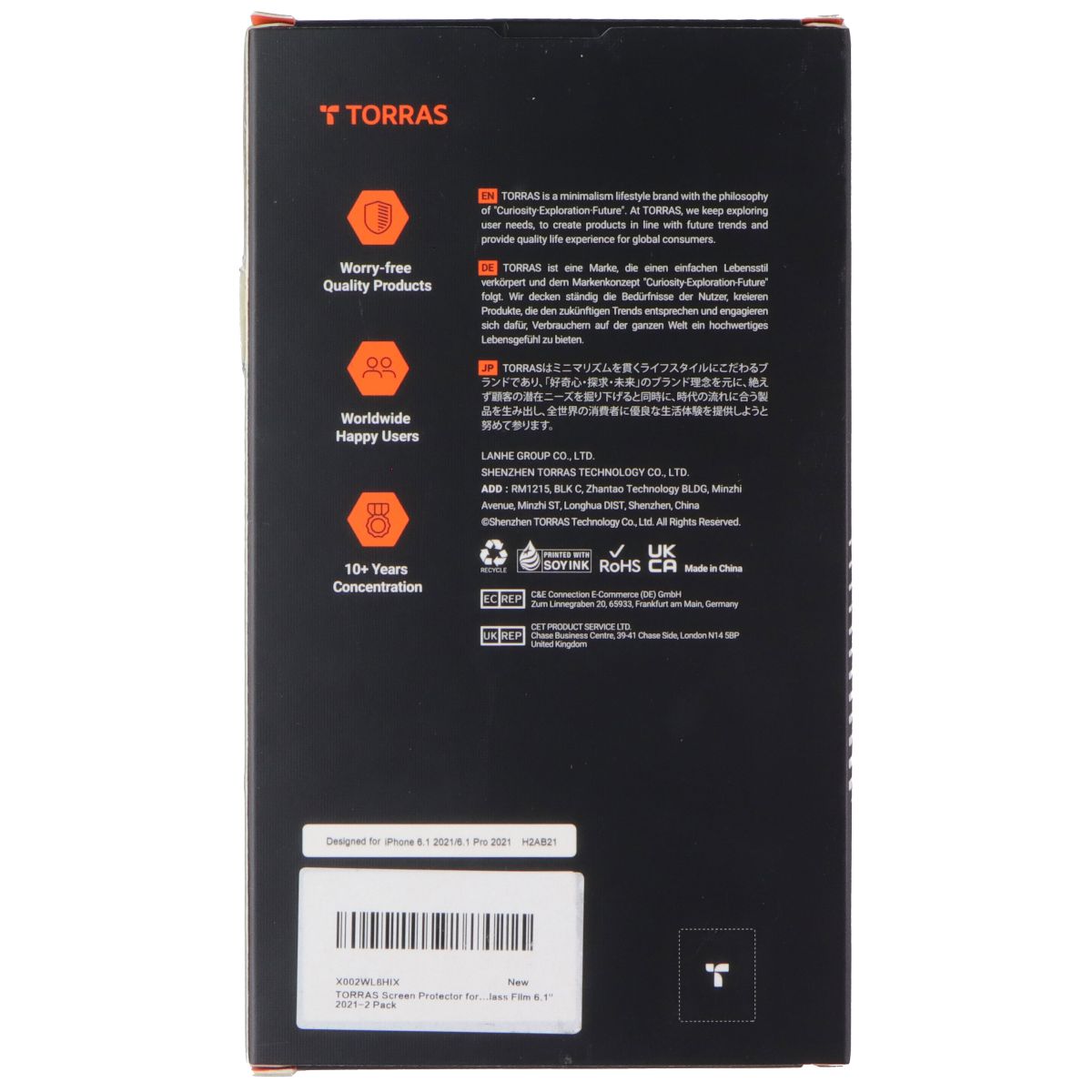 TORRAS Screen Protector for Apple iPhone 13 / iPhone 13 Pro - 2 Pack Cell Phone - Screen Protectors Torras - Simple Cell Bulk Wholesale Pricing - USA Seller