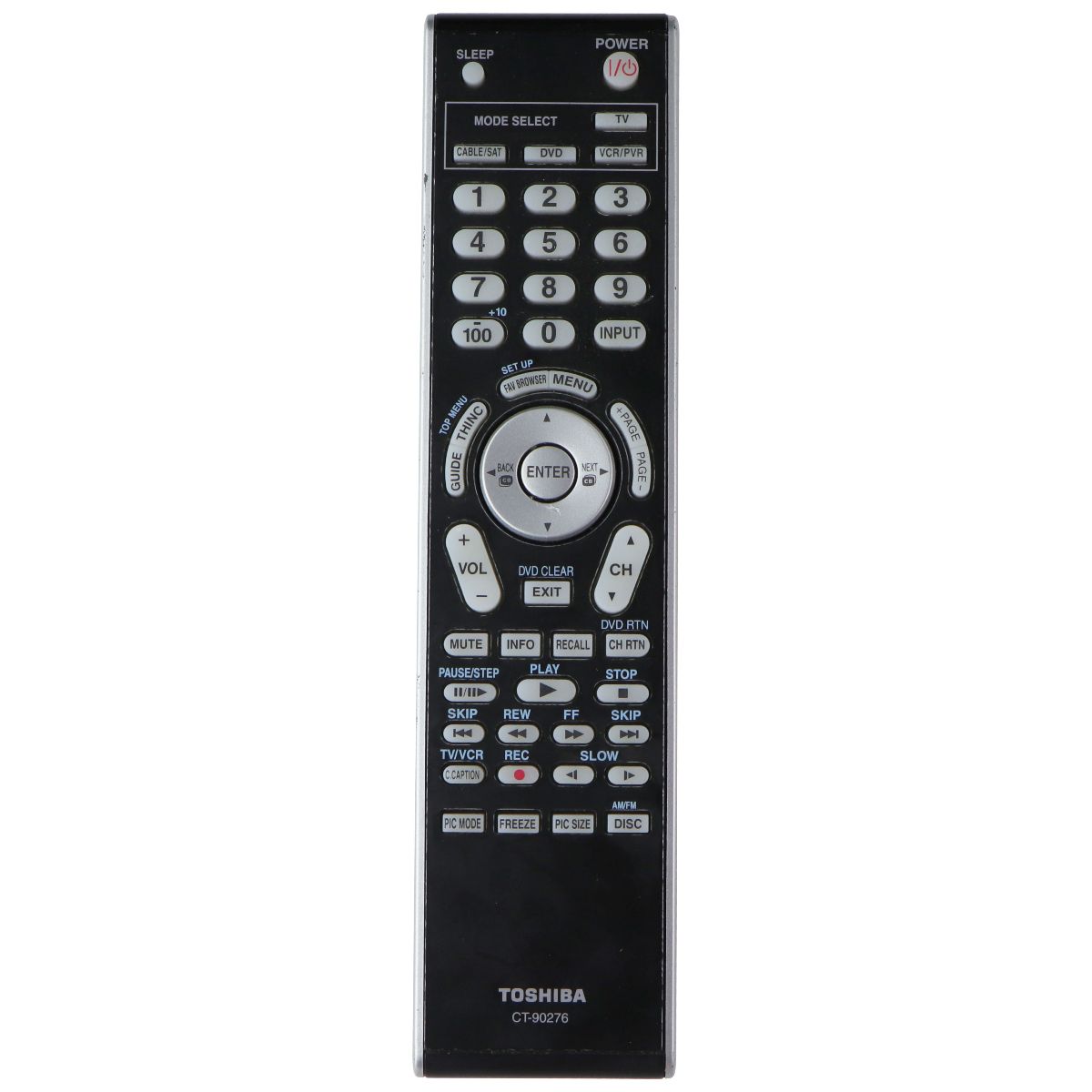 Toshiba TV Remote Control - Black/Silver (CT-90276) TV, Video & Audio Accessories - Remote Controls Toshiba - Simple Cell Bulk Wholesale Pricing - USA Seller