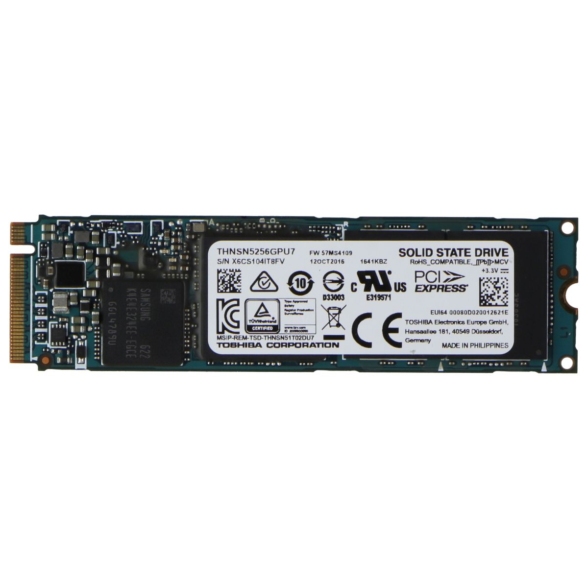 Toshiba XG3 M.2 NVMe 256GB SSD Internal Storage - (THNSN5256GPU7) Digital Storage - Solid State Drives Toshiba - Simple Cell Bulk Wholesale Pricing - USA Seller