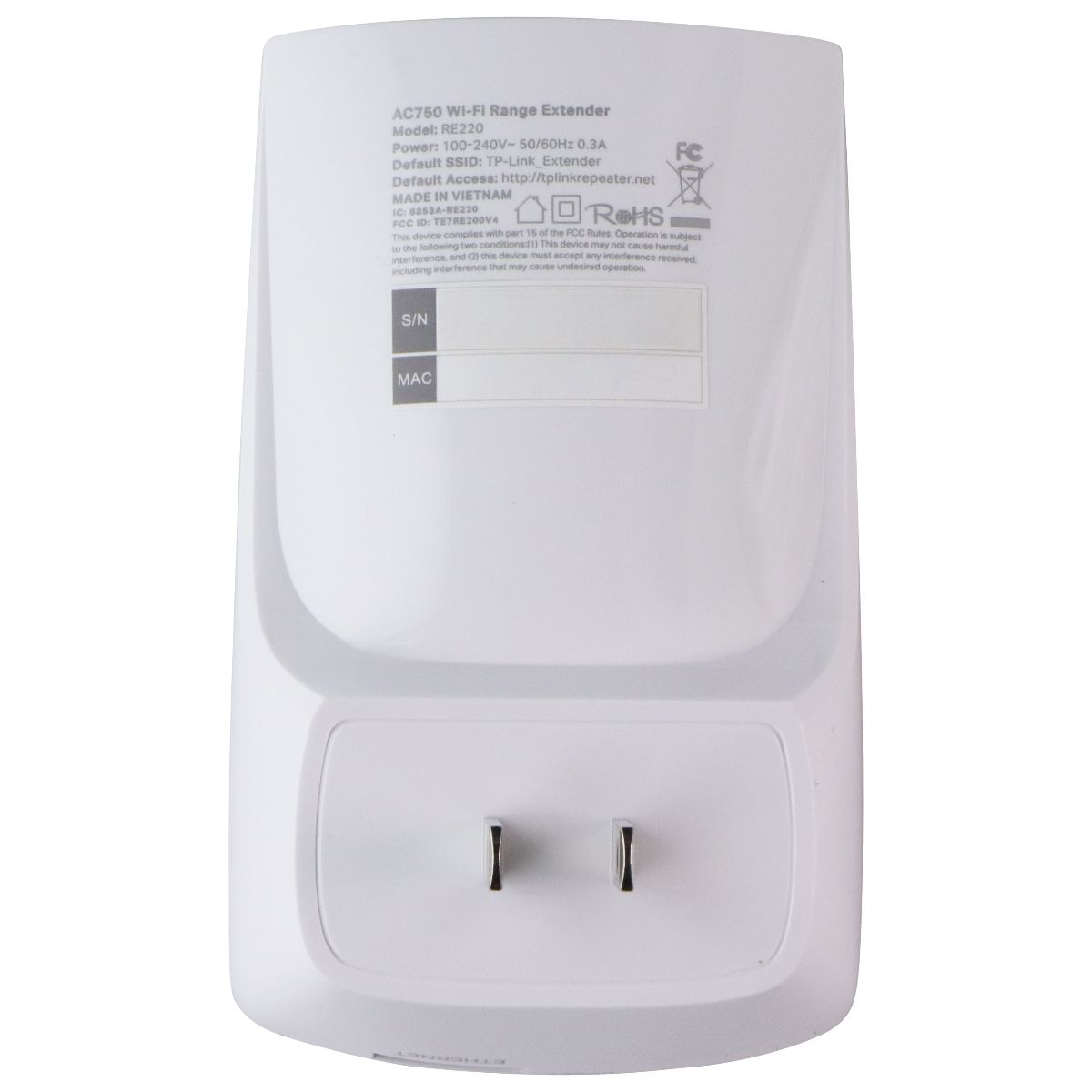 TP-Link Mesh Wi-Fi Range Extender AC750 Dual Band - White (RE220) Networking - Boosters, Extenders & Antennas TP-LINK - Simple Cell Bulk Wholesale Pricing - USA Seller