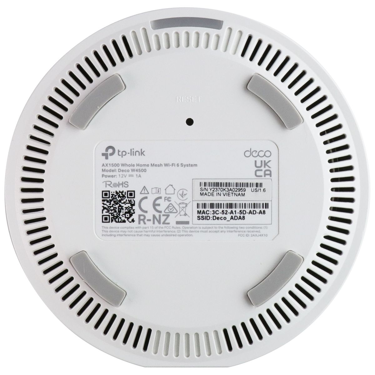 TP-Link AX1500 Wi-Fi 6 Router (Deco W4500) - White (Single Unit) Networking - Wireless Wi-Fi Routers TP-LINK - Simple Cell Bulk Wholesale Pricing - USA Seller