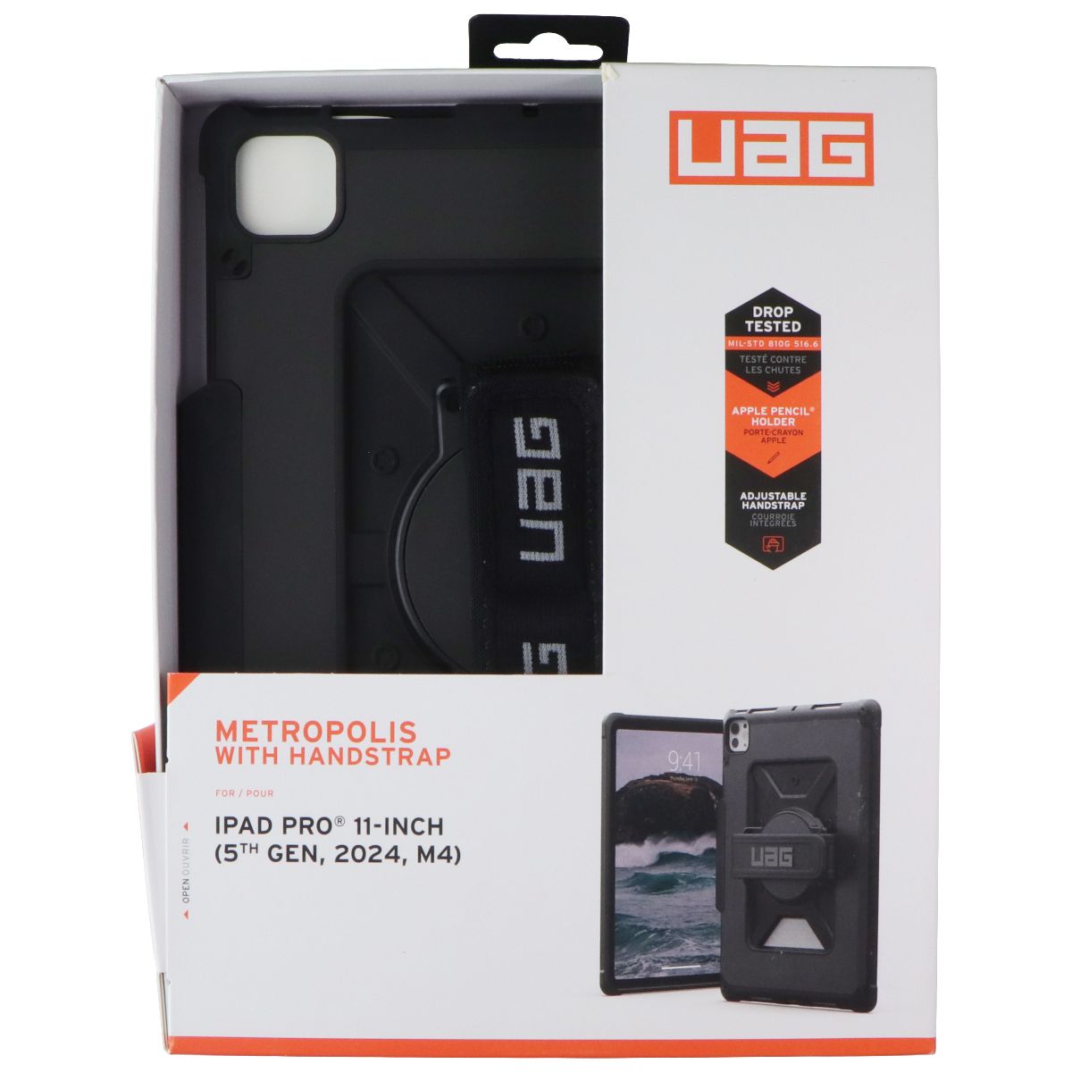 UAG Metropolis with Hand Strap for iPad Pro 11-inch (5th Gen, 2024, M4) - Black iPad/Tablet Accessories - Cases, Covers, Keyboard Folios UAG - Simple Cell Bulk Wholesale Pricing - USA Seller