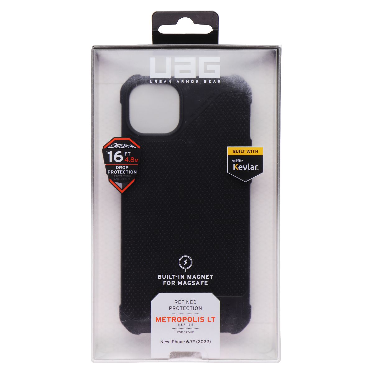 UAG Metropolis LT Series Case with Kevlar for Apple iPhone 14 Plus - Black Cell Phone - Cases, Covers & Skins UAG - Simple Cell Bulk Wholesale Pricing - USA Seller