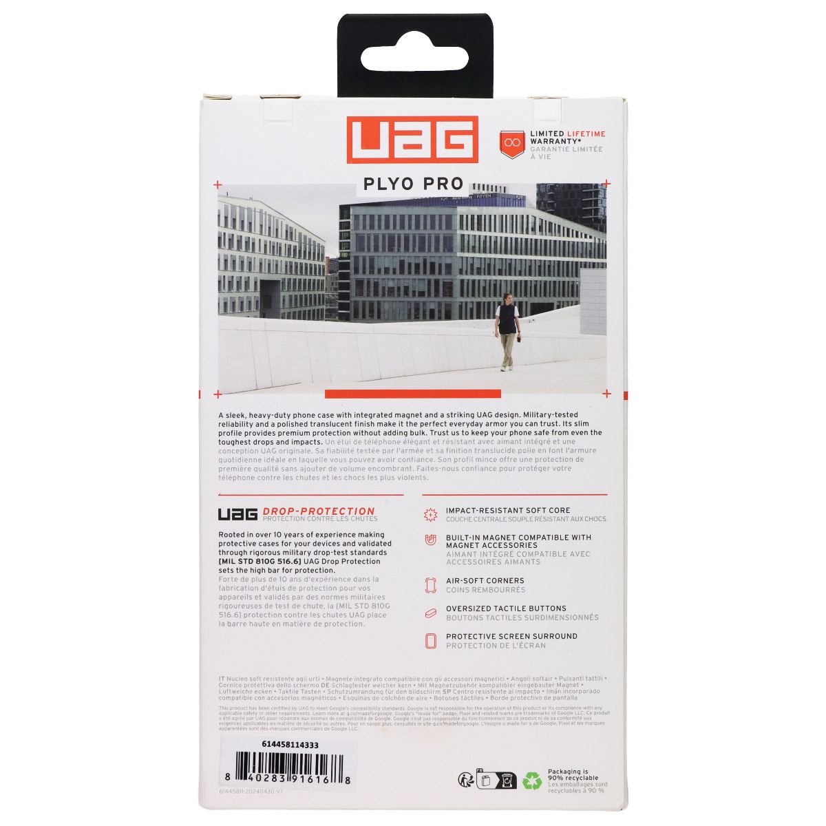 Urban Armor Gear UAG Plyo Pro Magnetic Case for Google Pixel 9 Pro - Ice/Silver