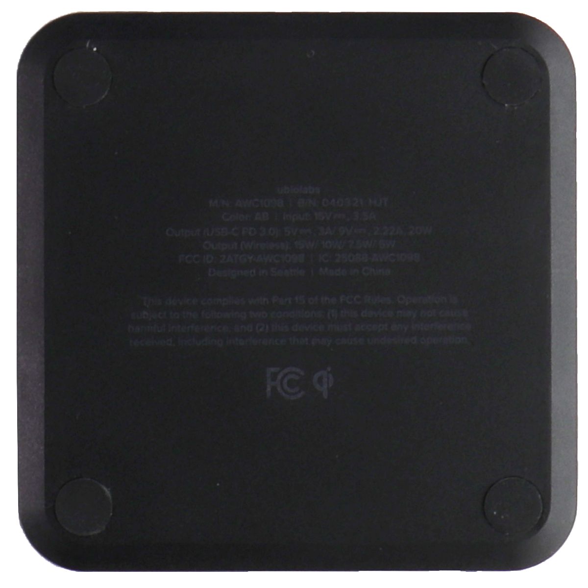 ubiolabs (6Ft) 15W Wireless Charging Pad with Adapter (Pack of 2) - Black Cell Phone - Chargers & Cradles ubiolabs - Simple Cell Bulk Wholesale Pricing - USA Seller