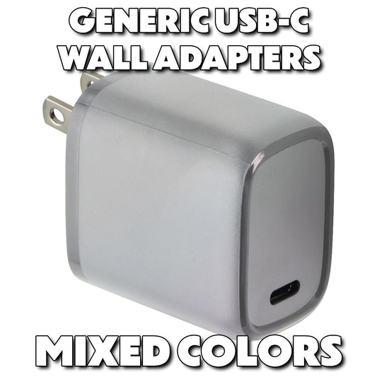 Mixed/Generic USB-C Wall Charger / Travel Adapters - (5V/3A and Up) Mixed Colors Cell Phone - Chargers & Cradles Unbranded    - Simple Cell Bulk Wholesale Pricing - USA Seller