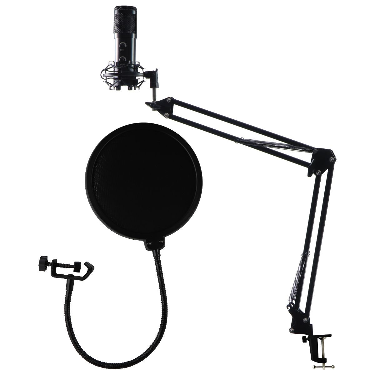 Professional Plug & Play PC Computer Podcast Condenser Microphone - Black Computer Accessories - Microphones Unbranded    - Simple Cell Bulk Wholesale Pricing - USA Seller