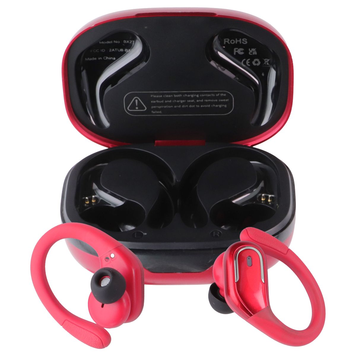 Generic BX27 True Wireless Bluetooth Ear-Hook Headset - Glossy Red