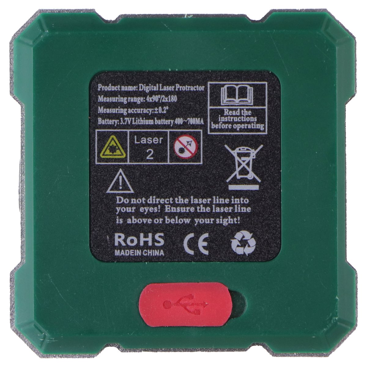 Digital Laser Protractor w/3.7V Lithium Rechargeable Battery - 4x90 Deg/2x180 Other Electronic Devices Unbranded - Simple Cell Bulk Wholesale Pricing - USA Seller