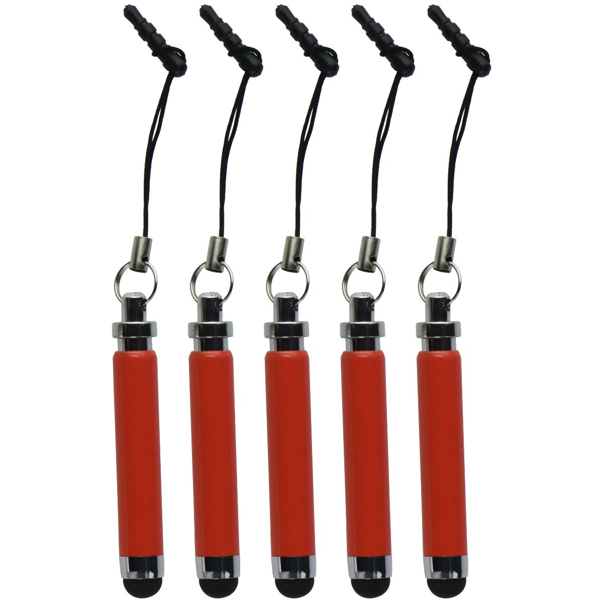 Mini Keychain Stylus Pens for Touchscreen Devices - Orange - 5 Pack Cell Phone - Styluses Unbranded - Simple Cell Bulk Wholesale Pricing - USA Seller