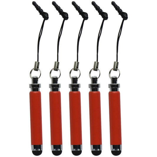 Mini Keychain Stylus Pens for Touchscreen Devices - Orange - 5 Pack Cell Phone - Styluses Unbranded - Simple Cell Bulk Wholesale Pricing - USA Seller