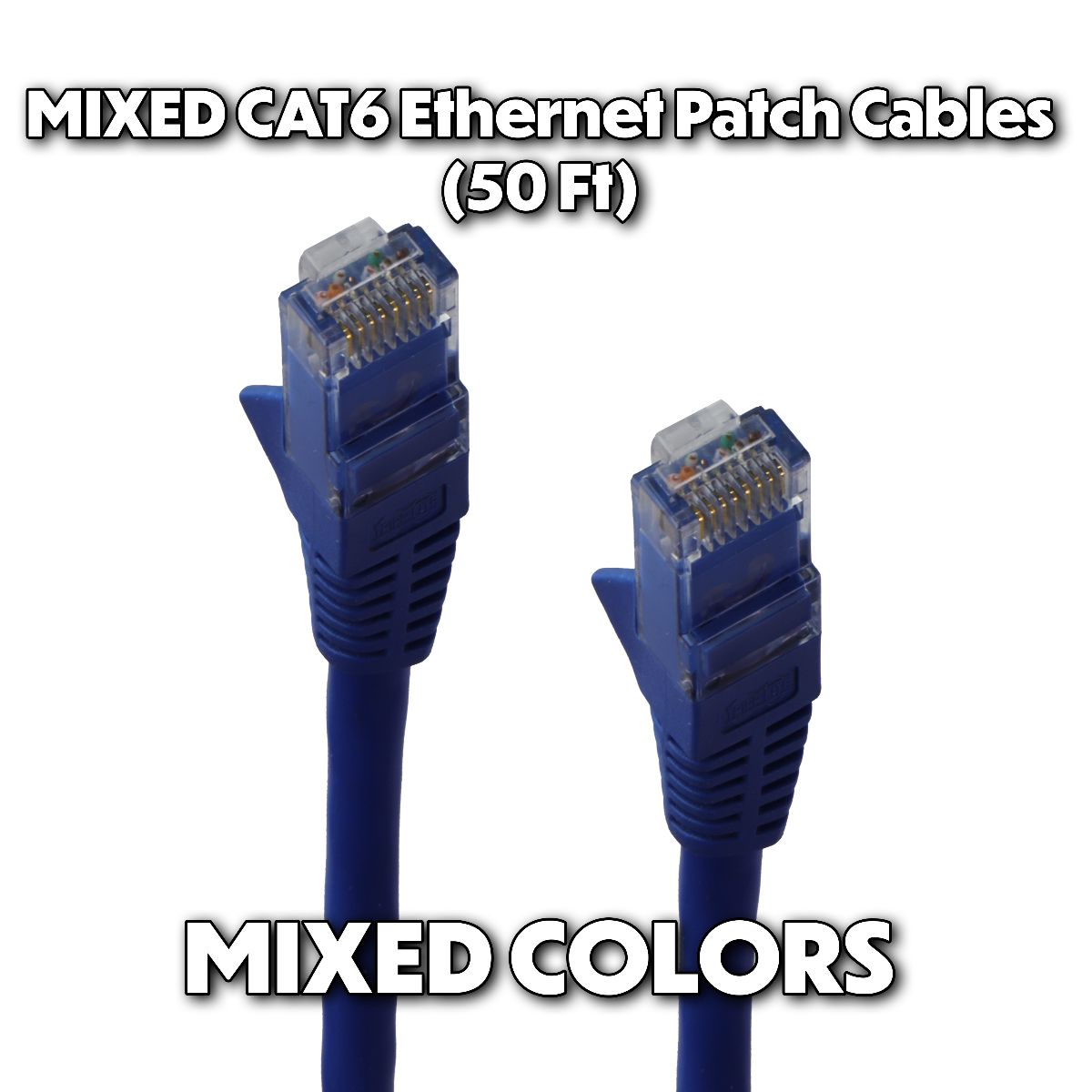 Mixed / Generic (50-Ft) CAT6 Ethernet Patch Cable - Mixed Colors Computer/Network - Ethernet Cables (RJ-45, 8P8C) Unbranded    - Simple Cell Bulk Wholesale Pricing - USA Seller