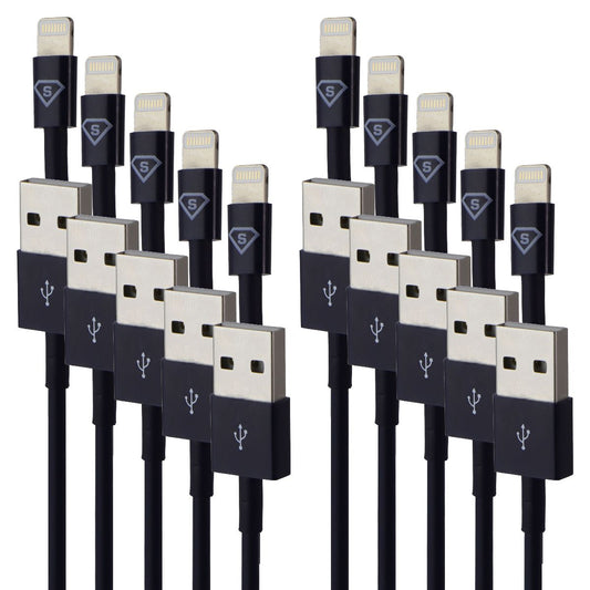 10 Pack Combo of (3 Foot) 8-Pin USB Charging Cables for iPhone/iPad - Dark Blue Cell Phone - Cables & Adapters Unbranded - Simple Cell Bulk Wholesale Pricing - USA Seller