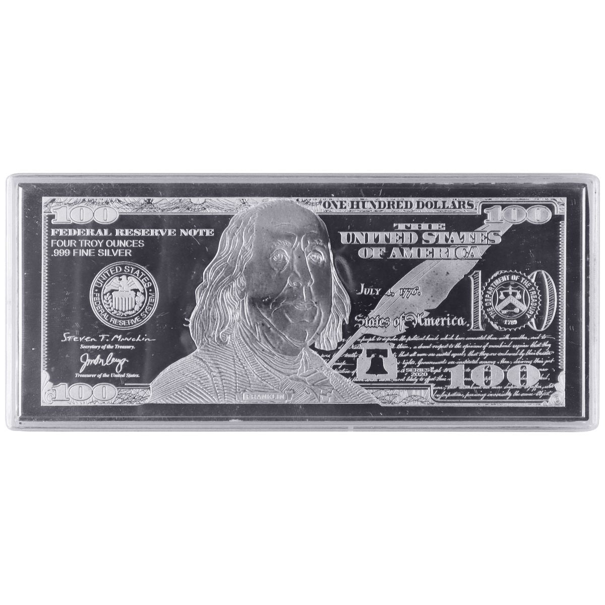 United States 2020 One Hundred Dollar Quarter Pound (4 oz) .999 Fine Silver Note Coins & Paper Money - Other US Coins Unbranded - Simple Cell Bulk Wholesale Pricing - USA Seller