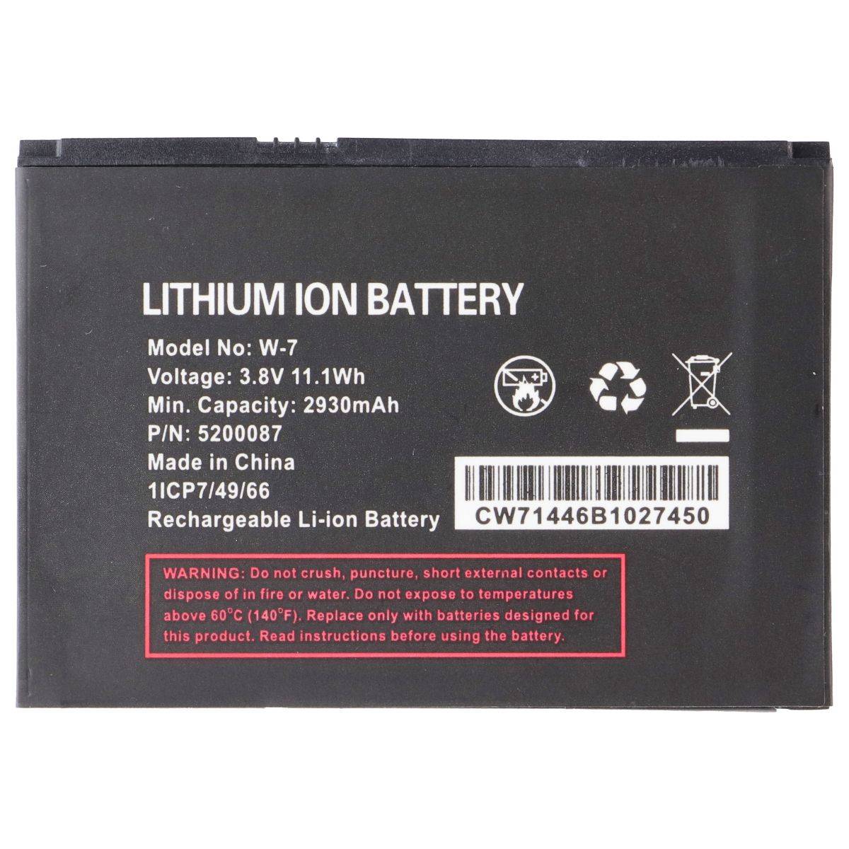 Li-Ion (2930mAh) Replacement Battery (W-7) for Netgear AirCard Hotspot Parts & Accessories - Batteries Unbranded - Simple Cell Bulk Wholesale Pricing - USA Seller
