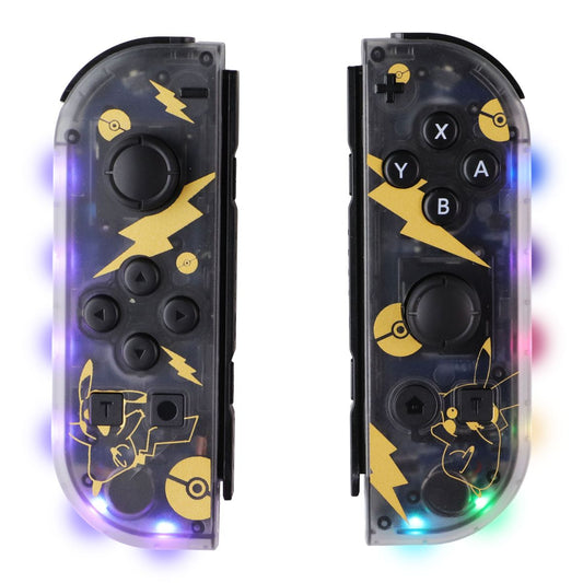 Premium RGB Game Controller Set (L/R) for Nintendo Switch - Pikachu (Smoke/Gold) Gaming/Console - Controllers & Attachments Unbranded - Simple Cell Bulk Wholesale Pricing - USA Seller