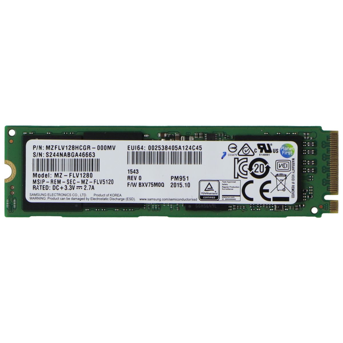 Samsung M.2 NVMe 128GB SSD Internal Storage - (MVZFLV120HCGR / MZ-FLV1280) Digital Storage - Solid State Drives Unbranded - Simple Cell Bulk Wholesale Pricing - USA Seller