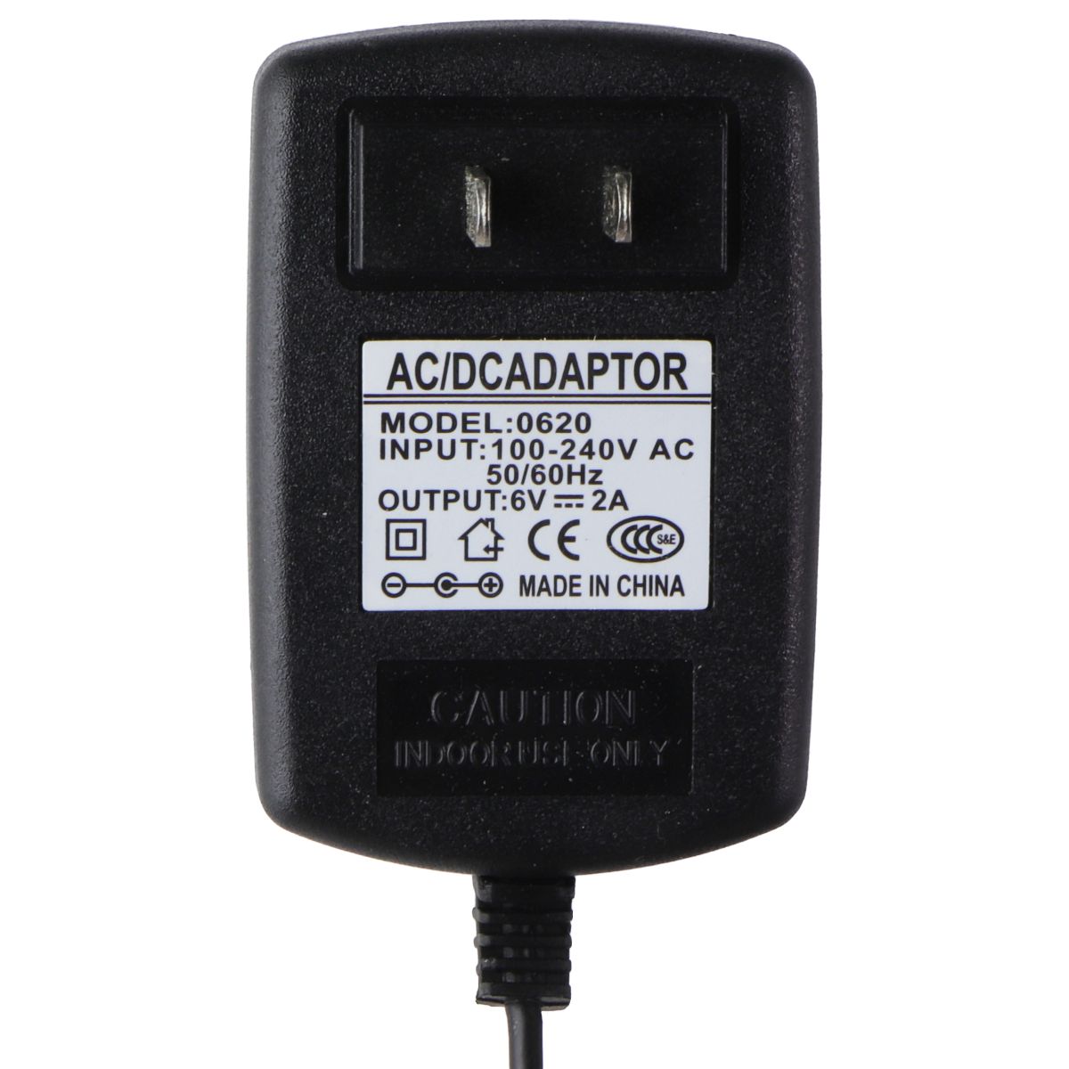 6V/2A AC/DC Power Adapter Wall Charger - Black (0620) Multipurpose Batteries & Power - Multipurpose AC to DC Adapters Unbranded    - Simple Cell Bulk Wholesale Pricing - USA Seller