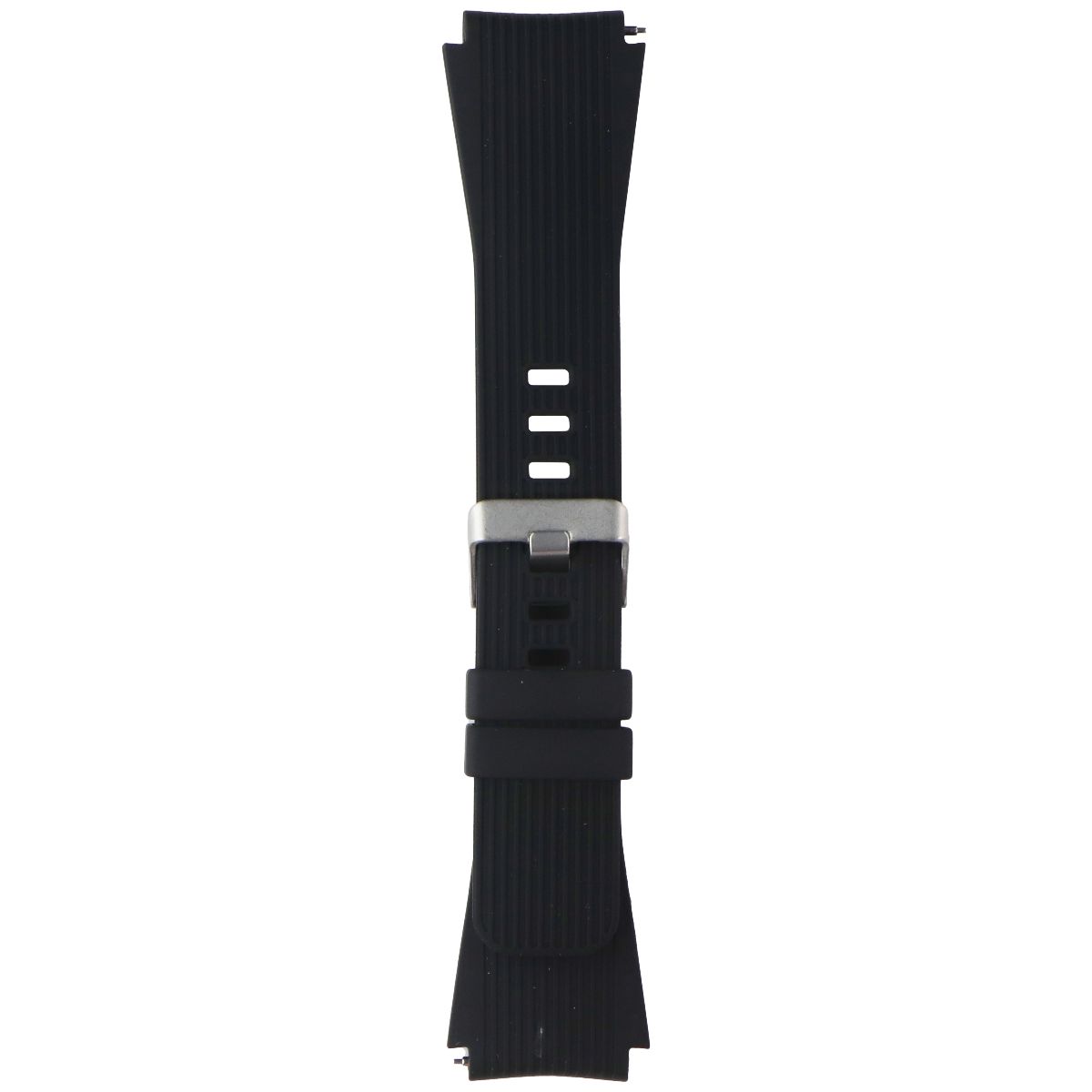 Generic Silicone Watch Band (22mm) Medium/Large with Metal Clasp - Black Smart Watch Accessories - Watch Bands Unbranded - Simple Cell Bulk Wholesale Pricing - USA Seller