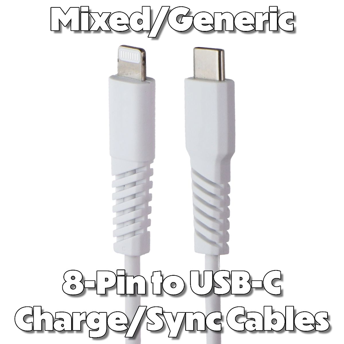 Mixed/Generic Lightning 8-Pin to USB-C Charge/Sync Cables - Mixed Brands/Style Cell Phone - Cables & Adapters Unbranded - Simple Cell Bulk Wholesale Pricing - USA Seller