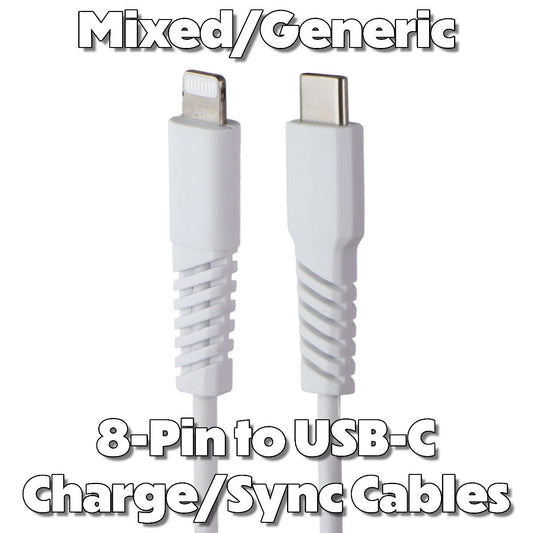 Mixed/Generic Lightning 8-Pin to USB-C Charge/Sync Cables - Mixed Brands/Style Cell Phone - Cables & Adapters Unbranded - Simple Cell Bulk Wholesale Pricing - USA Seller