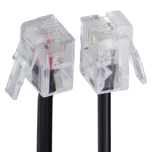 (10-Foot) RJ11 Universal Telephone Extension Flat Cord - Black Home Telephones & Accessories - Cords, Jacks & Plugs Unbranded - Simple Cell Bulk Wholesale Pricing - USA Seller