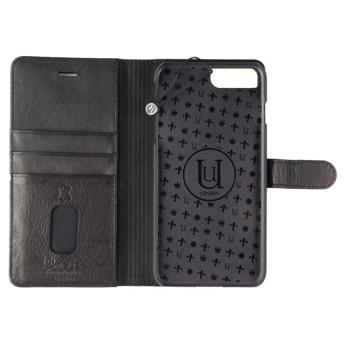 Unique London 2-in-1 Leather Folio for Apple iPhone 8 Plus/7 Plus - Black Cell Phone - Cases, Covers & Skins Unique London    - Simple Cell Bulk Wholesale Pricing - USA Seller