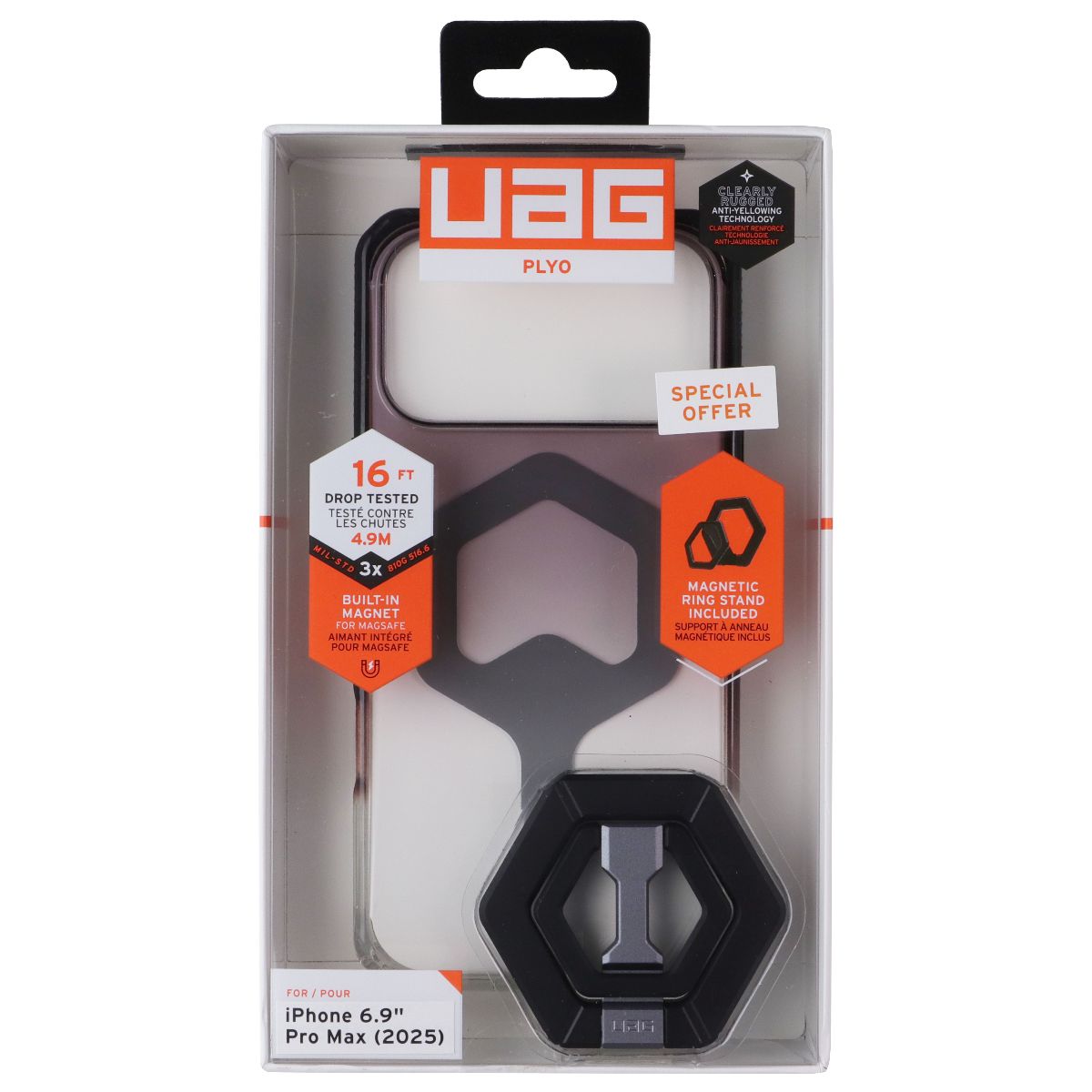UAG Plyo MagSafe Case + Ring for iPhone 18 Pro Max/17 Pro Max - Black/Clear