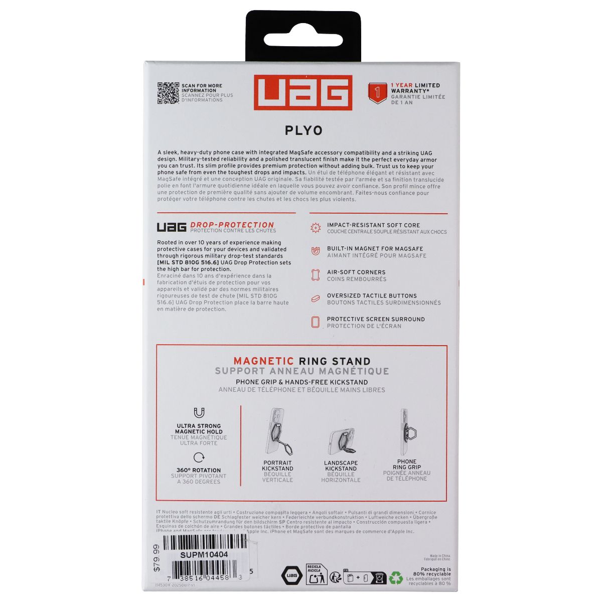 UAG Plyo MagSafe Case + Ring for iPhone 18 Pro Max/17 Pro Max - Black/Clear