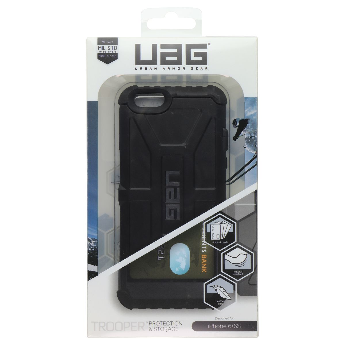 Urban Armor Gear Trooper Series Card Case for iPhone 6s/6 - Black Cell Phone - Cases, Covers & Skins Urban Armor Gear    - Simple Cell Bulk Wholesale Pricing - USA Seller