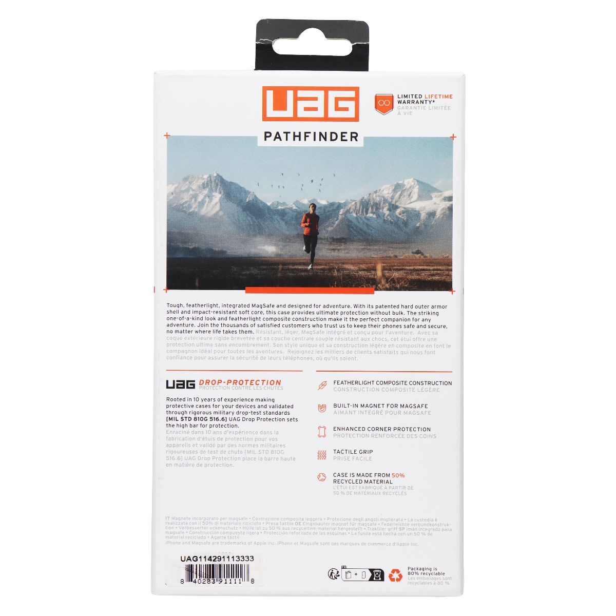UAG Urban Armor Gear Pathfinder Case for MagSafe for iPhone 15 - Silver Cell Phone - Cases, Covers & Skins Urban Armor Gear    - Simple Cell Bulk Wholesale Pricing - USA Seller
