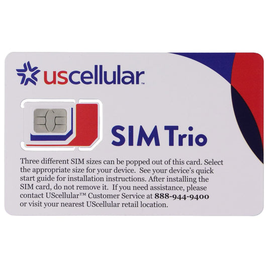 US Cellular SIM Trio 3-in-1 SIM Card (4G LTE & Standard 5G Compatible) Phone Cards & SIM Cards US Cellular - Simple Cell Bulk Wholesale Pricing - USA Seller