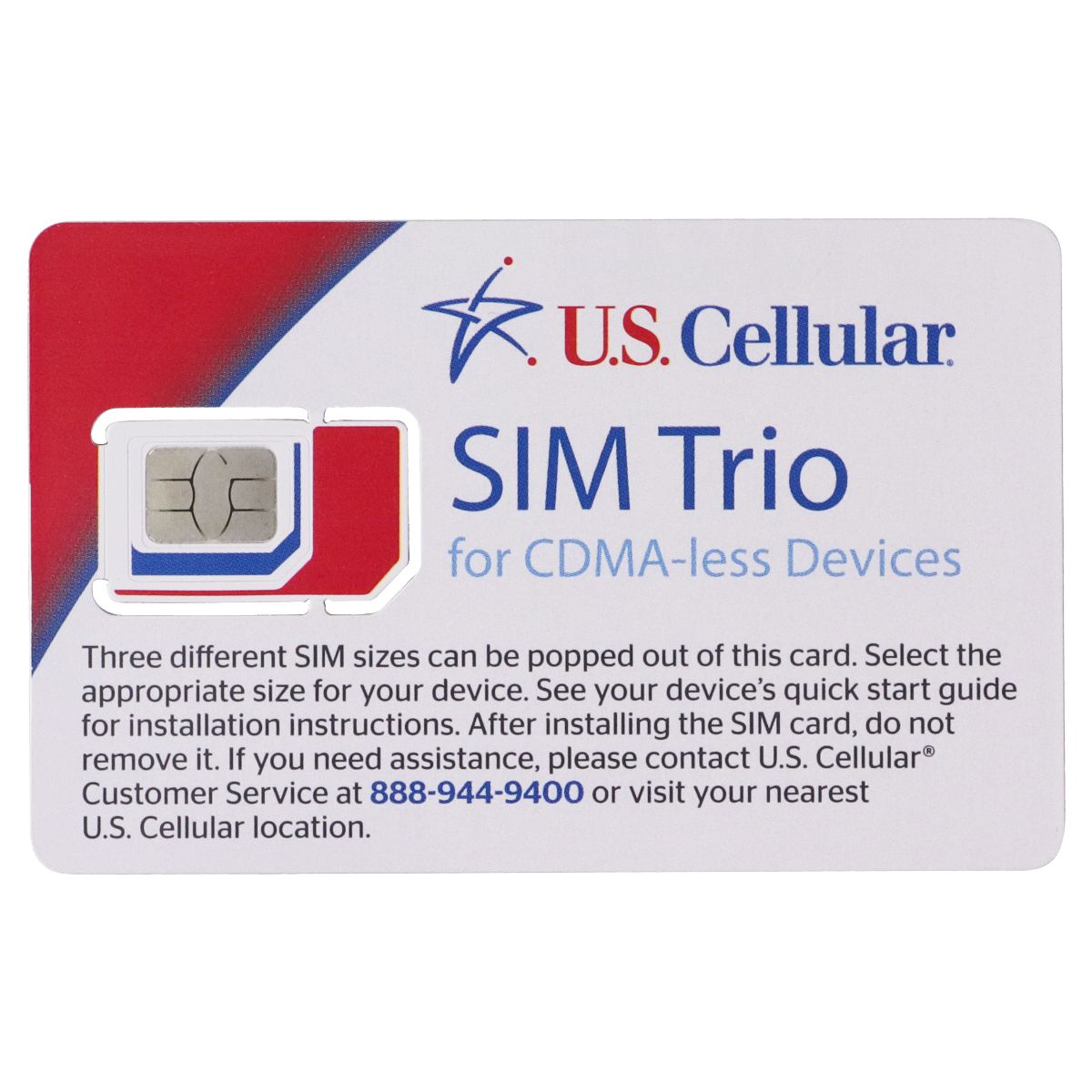 US Cellular 4G LTE SIM Trio (For CDMA-Less Devices) - SAP Item ID: 218300