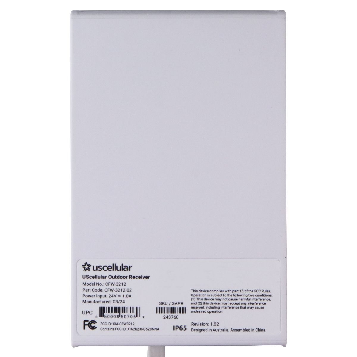 US Cellular 24V/1A Outdoor Receiver (CFW-3212) - White Networking - Modems US Cellular - Simple Cell Bulk Wholesale Pricing - USA Seller