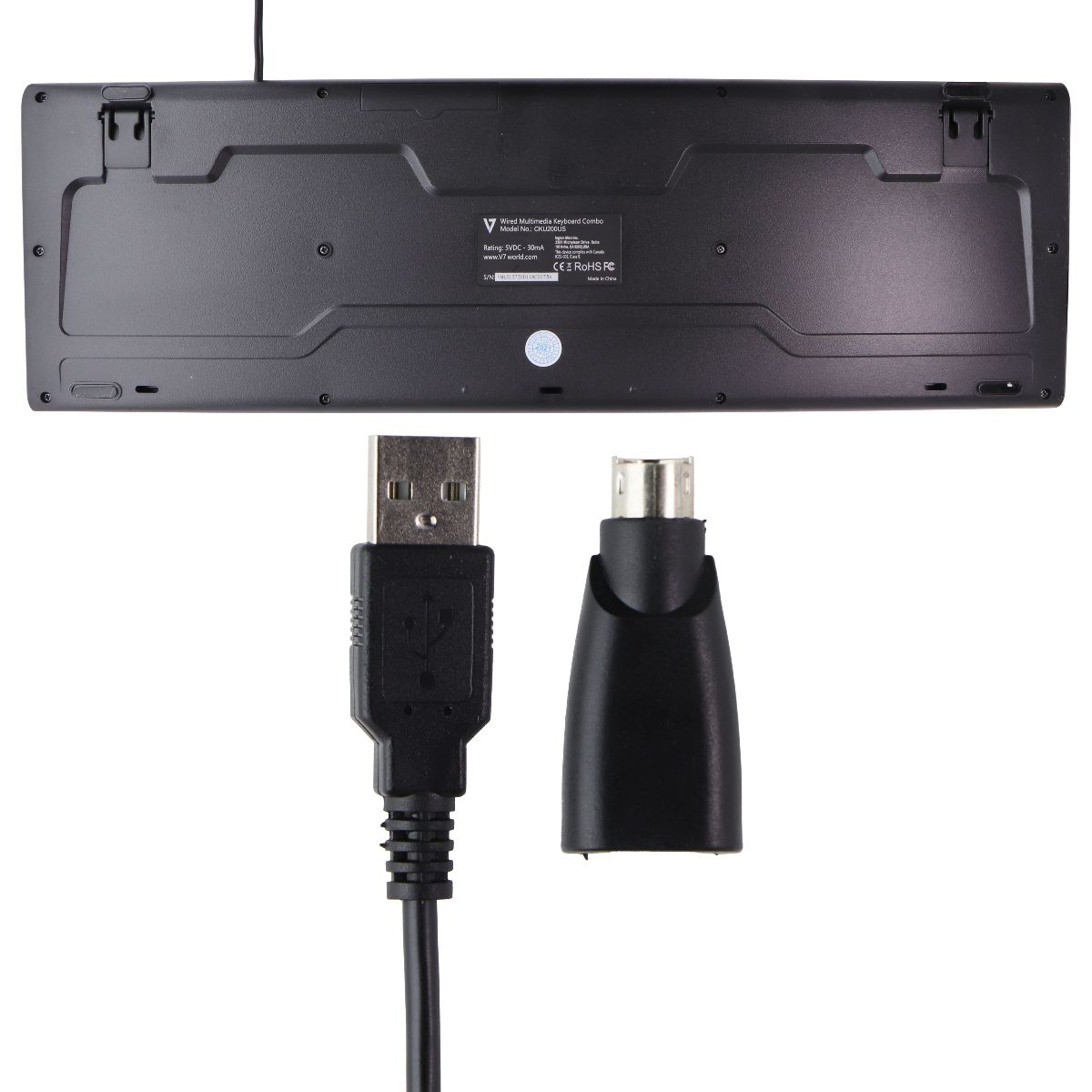 V7 USB Wired Full Size Keyboard and Mouse Combo - Black (CKU200US) Keyboards/Mice - Keyboard & Mouse Bundles V7 - Simple Cell Bulk Wholesale Pricing - USA Seller