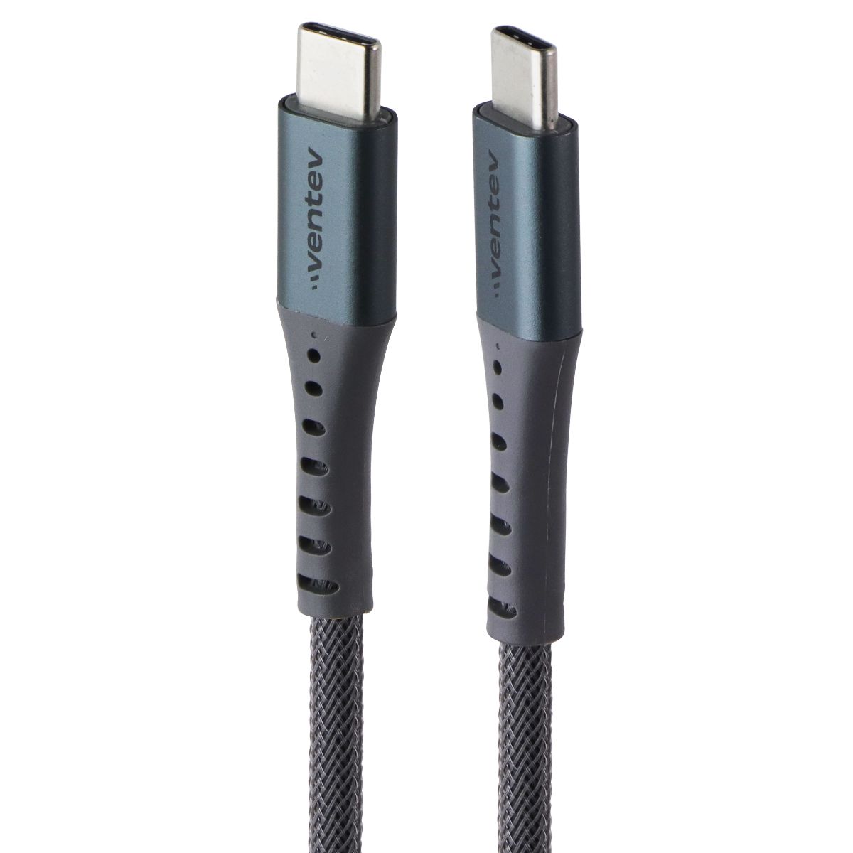 Ventev (10-Foot) USB-C to USB-C Charge and Data Sync Alloy Cable - Steel Cell Phone - Cables & Adapters Ventev - Simple Cell Bulk Wholesale Pricing - USA Seller