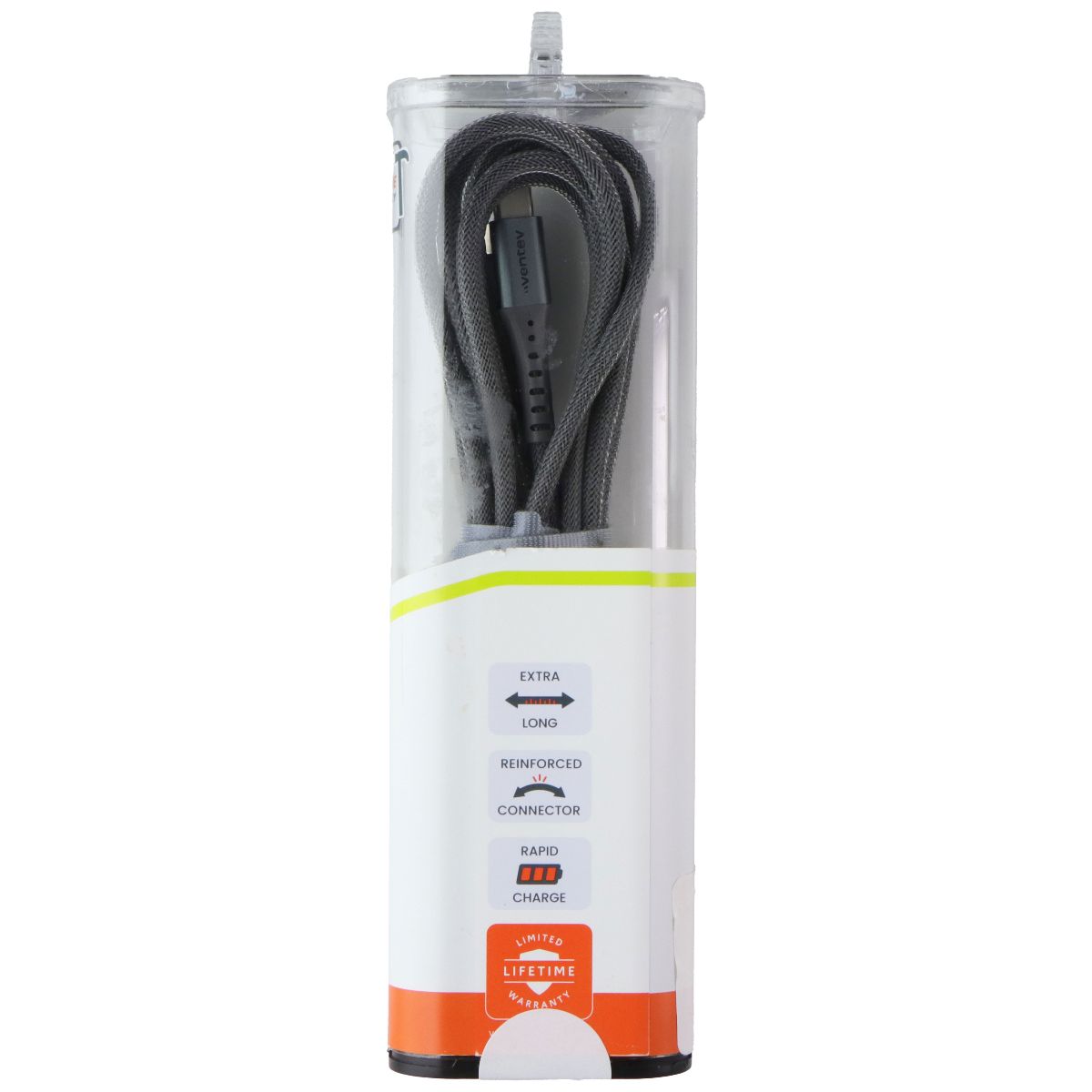 Ventev (10-Foot) USB-C to USB-C Charge and Data Sync Alloy Cable - Steel Cell Phone - Cables & Adapters Ventev - Simple Cell Bulk Wholesale Pricing - USA Seller
