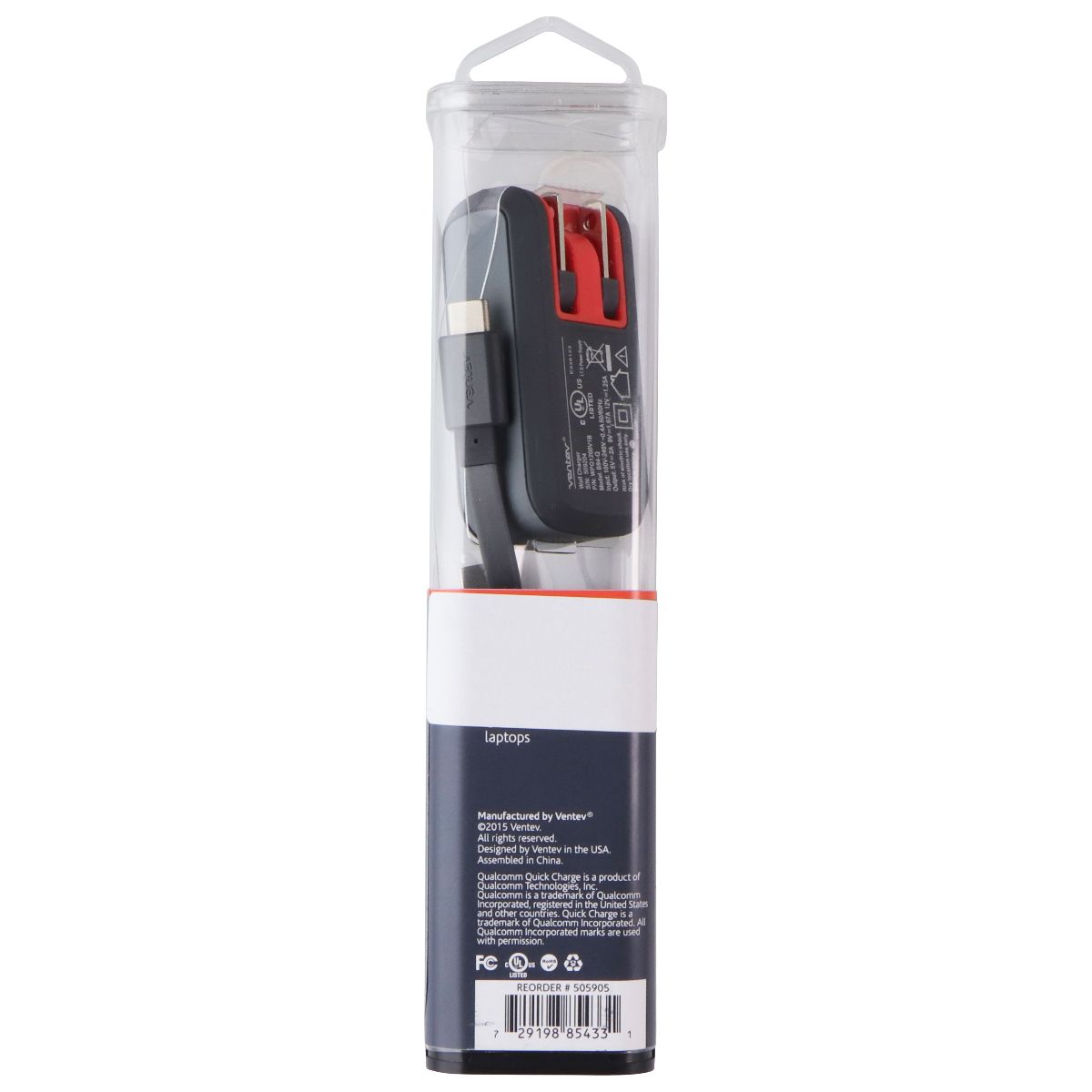 Ventev ( 505905 ) 3.3Ft Wall Charger & Cable for USB- C Devices - Gray Cell Phone - Cables & Adapters Ventev - Simple Cell Bulk Wholesale Pricing - USA Seller