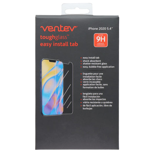 Ventev ToughGlass w/ Easy Install Tab Screen Protector for iPhone 12 Mini Cell Phone - Screen Protectors Ventev - Simple Cell Bulk Wholesale Pricing - USA Seller